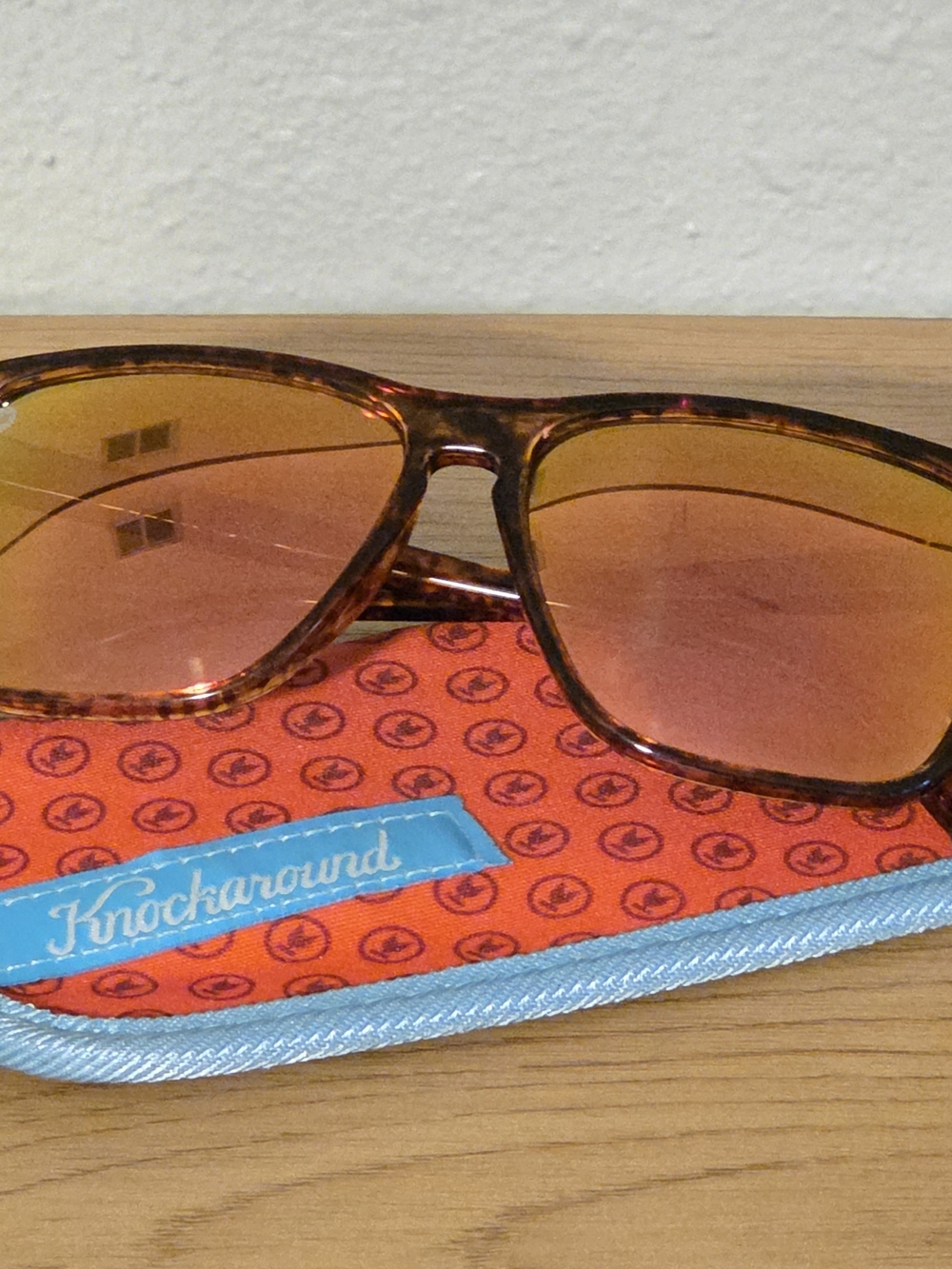 Knockaround Women's Tortoiseshell Polarized Sunglasses with Amber Lenses